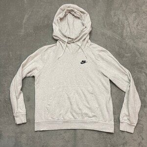 Nike Women’s Funnel Neck Long Sleeve Hoodie White Heather Size M Pullover